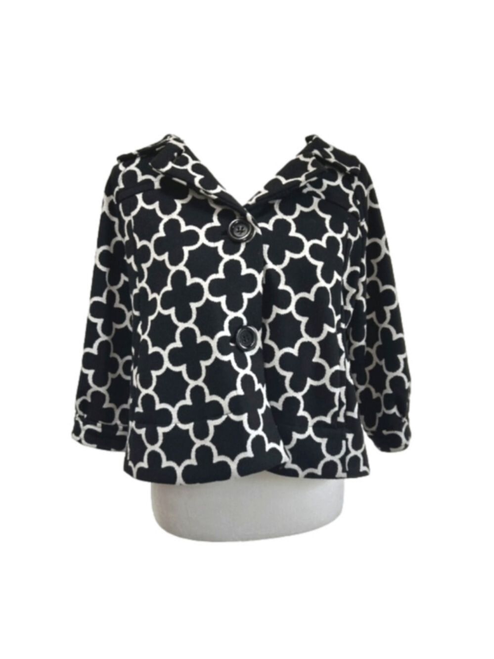 Grace & Elements Cropped Swing Coat Size 8 EUC